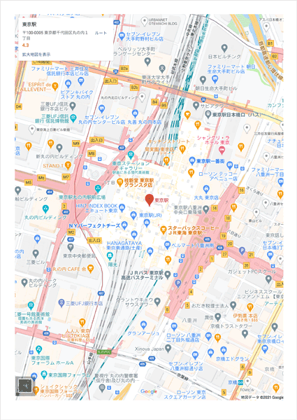 Androidで作ったA4用紙縦一杯のサンプル地図PDF