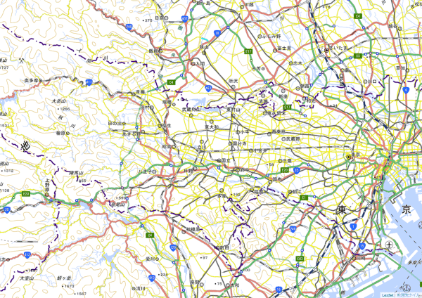 地理院地図を用紙一杯に印刷できるサンプル地図PDF