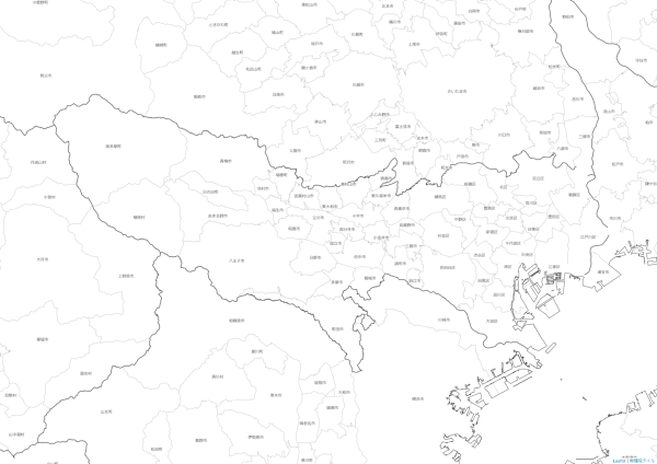 国土地理院地図の白地図を用紙一杯に印刷できるサンプル地図PDF