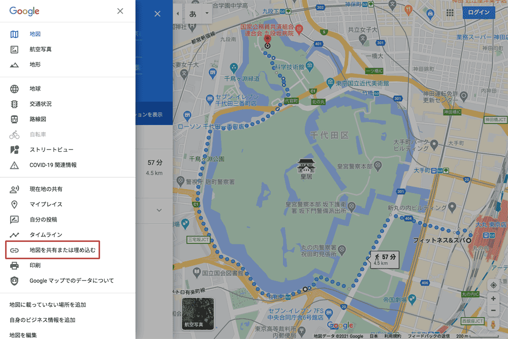 Googleマップで作成したルート地図を紙一杯に印刷する方法 100 地図印刷